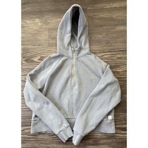 Vuori Restore Half Zip Hoodie Light Blue, Size Medium M